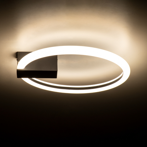 GLOBOSTAR® CINDERELLA 60976 Μοντέρνο Φωτιστικό Οροφής LED 16W 1792lm 360° AC 220-240V IP20 Ρυθμιζόμενο Λευκό CCT με On/Off 2700K/4500K/6000K - Lumileds SMD Chip - Μαύρο Ματ - Μ28.5 x Π28.5 x Υ5cm - 3 Χρόνια Εγγύηση