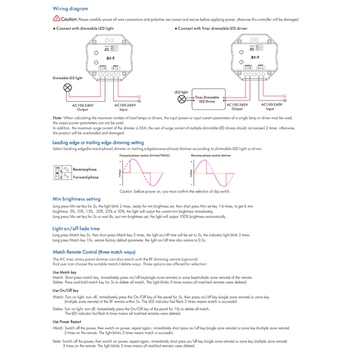 GloboStar® 71452 S1-T SKYDANCE AC Smart RF 2.4Ghz & Αφής - Touch Triac Dimming AC100-240V σε AC100-240V 1 x 1.5A 360W - Max 1.5A 360W - IP20 - Λευκό Σώμα - Μ8.5 x Π8.5 x Υ3.2cm - 5 Years Warranty