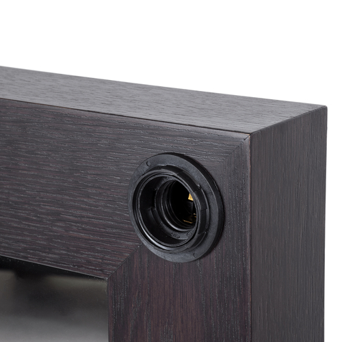 GloboStar® MAKEUP MIRROR-160x80-2 Μοντέρνος Καθρέπτης Μακιγιάζ με Πλαίσιο Φυσικού Ξύλου με Διακόπτη On/Off 20 x E27 AC220-240V - Μ80 x Π7 x Υ160cm - Καφέ Wenge