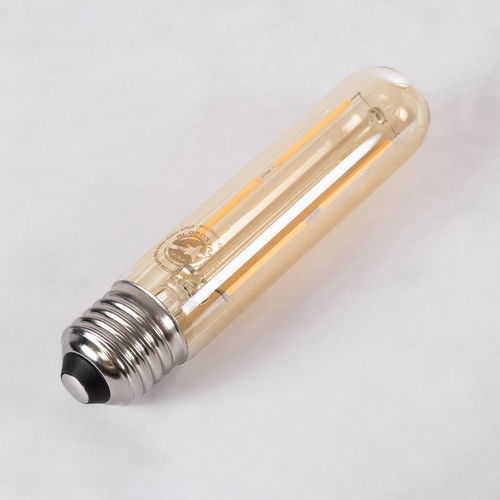 GLOBOSTAR® TUBIS 99049 Λάμπα Σωλήνας E27 T30 LED 4W 350lm 360° AC 220-240V IP20 Ultra Θερμό Λευκό 2200K Dimmable - Long Filament Chip - Μελί - Μ3 x Π3 x Υ13.5cm - 3 Χρόνια Εγγύηση