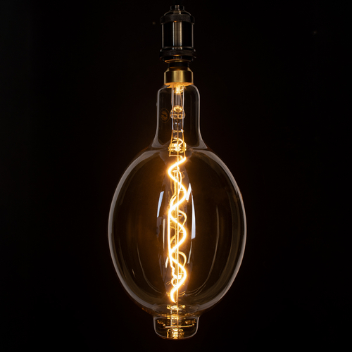 GLOBOSTAR® MANGOS 99170 Λάμπα E27 BT180 LED 6W 420lm 360° AC 220-240V IP20 Ultra Θερμό Λευκό 2200K Dimmable - Soft S Spiral Filament Chip - Μελί - Μ18 x Π18 x Υ39cm - 3 Χρόνια Εγγύηση