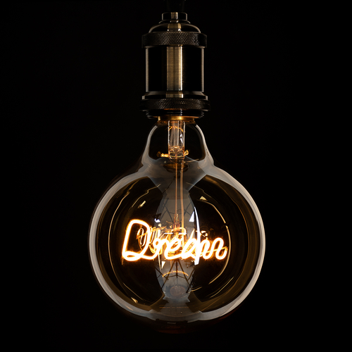 GLOBOSTAR® DREAM 99255 Λάμπα E27 G125 LED 2.4W 204lm 360° AC 220-240V IP20 Ultra Θερμό Λευκό 2200K Dimmable - Filament Chip - Μελί - Μ12.5 x Π12.5 x Υ18cm - 3 Χρόνια Εγγύηση