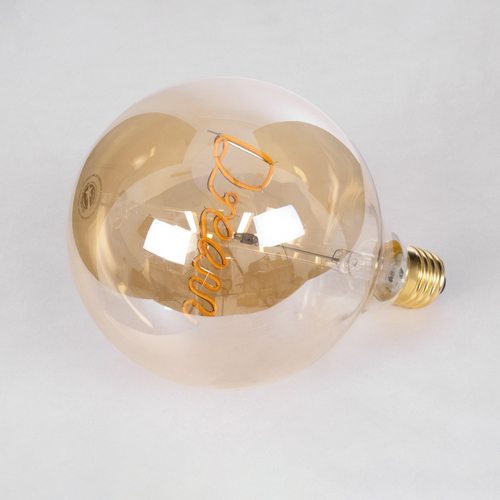 GLOBOSTAR® DREAM 99255 Λάμπα E27 G125 LED 2.4W 204lm 360° AC 220-240V IP20 Ultra Θερμό Λευκό 2200K Dimmable - Filament Chip - Μελί - Μ12.5 x Π12.5 x Υ18cm - 3 Χρόνια Εγγύηση