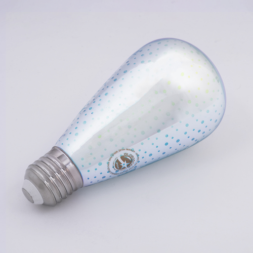 GLOBOSTAR® PEAR 99272 Λάμπα E27 ST64 LED 3W 201lm 360° AC 220-240V IP20 Θερμό Λευκό 2700K Dimmable - Long Filament Chip - Galaxy Mirror Εφέ - Μ6.4 x Π6.4 x Υ14cm - 3 Χρόνια Εγγύηση