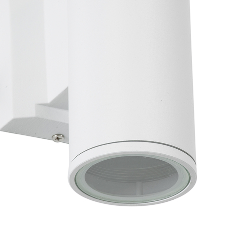 GLOBOSTAR® WALLY 77870 Μοντέρνο Φωτιστικό Τοίχου - Απλίκα με Ντουί 1 x GU10 AC 220-240V Αδιάβροχο IP65 - Λευκό Ματ - Μ6.4 x Π11 x Υ17cm