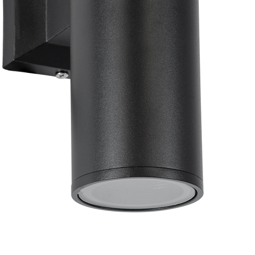 GLOBOSTAR® WALLY 77872 Μοντέρνο Φωτιστικό Τοίχου - Απλίκα με Ντουί 1 x GU10 AC 220-240V Αδιάβροχο IP65 - Μαύρο Ματ - Μ6.4 x Π11 x Υ17cm