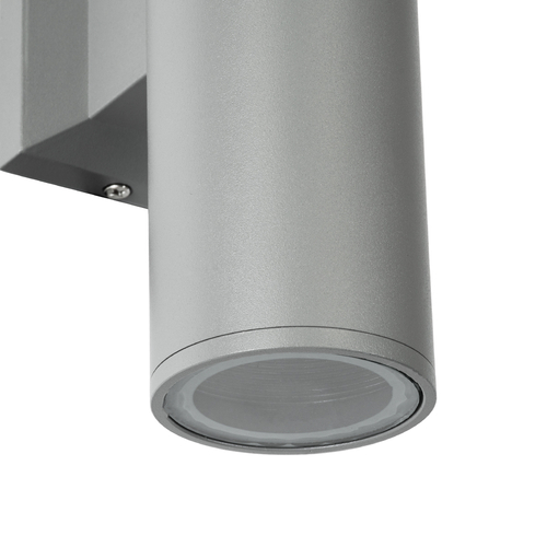 GLOBOSTAR® WALLY 77874 Μοντέρνο Φωτιστικό Τοίχου - Απλίκα με Ντουί 1 x GU10 AC 220-240V Αδιάβροχο IP65 - Γκρι - Μ6.4 x Π11 x Υ17cm