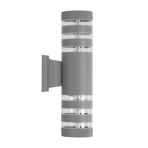 GLOBOSTAR® ORION 77885 Μοντέρνο Φωτιστικό Τοίχου - Απλίκα με Ντουί 2 x GU10 AC 220-240V Αδιάβροχο IP65 - Γκρι Ματ - Μ9 x Π15 x Υ35.5cm