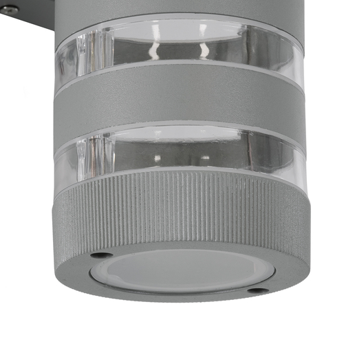 GLOBOSTAR® ORION 77885 Μοντέρνο Φωτιστικό Τοίχου - Απλίκα με Ντουί 2 x GU10 AC 220-240V Αδιάβροχο IP65 - Γκρι Ματ - Μ9 x Π15 x Υ35.5cm