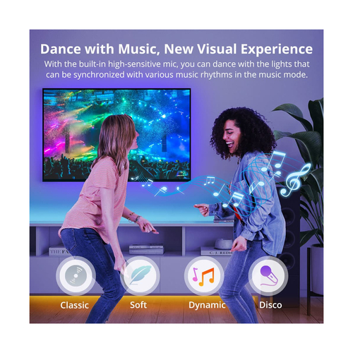 GloboStar® 80098 SONOFF L3-5M RGB Smart LED Strip Light WiFi 2.4GHz 90 SMD/5M 5050 5m Roll & Power Adapter DC 5V Max 10W