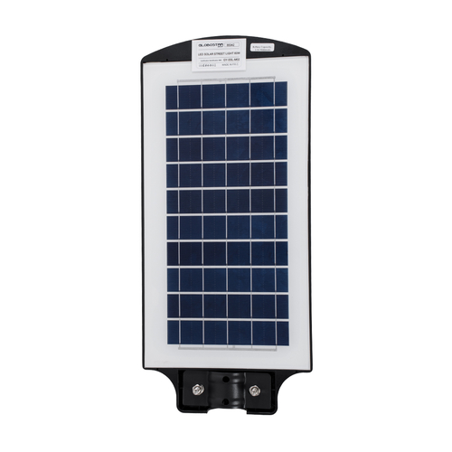 GLOBOSTAR® STREETB 85342 Φωτιστικό Δρόμου LED 60W 3000lm 120° DC 5V με Ενσωματωμένο Φωτοβολταϊκό Panel 6V 9W & Επαναφορτιζόμενη Μπαταρία Li-ion 3.2V 9000mAh με Αισθητήρα Κίνησης-Ημέρας-Νύχτας Αδιάβροχο IP65 Ψυχρό Λευκό 6000K - Μαύρο - Μ22 x Π50 x Υ6cm - 2 Χρόνια Εγγύηση