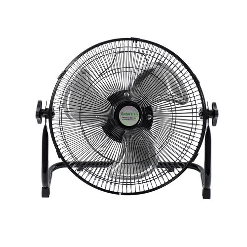GloboStar® SOLARO-FAN 85352 Solar Fan Αυτόνομος Ηλιακός Επιδαπέδιος Ανεμιστήρας 25W 2 Λειτουργιών Ρεύματος με AC 220-240V ή με Φωτοβολταϊκό Panel 9V 12W & Επαναφορτιζόμενη Μπαταρία Li-ion 7.4V 4400mAh - 12 Ταχύτητες - Ενσωματωμένο USB 2.0 Charger Συσκευών - IP20 - Μ42 x Π20 x Υ35cm - Μαύρο & Ασημί - 2 Years Warranty
