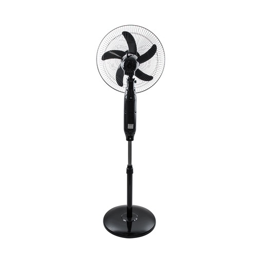 GloboStar® SOLARA-FAN 85356 Solar Fan Αυτόνομος Ηλιακός Επιδαπέδιος Ανεμιστήρας 25W 2 Λειτουργιών Ρεύματος με AC 220-240V ή με Φωτοβολταϊκό Panel 9V 12W & Επαναφορτιζόμενη Μπαταρία Li-ion 7.4V 4400mAh - 3 Ταχύτητες - Ενσωματωμένο USB 2.0 Charger Συσκευών - IP20 - Μ44 x Π37.5 x Υ132cm - Μαύρο - 2 Years Warranty