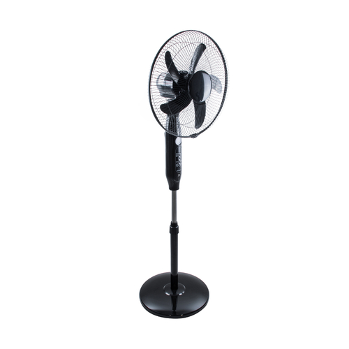 GloboStar® SOLARE-FAN 85358 Solar Fan Αυτόνομος Ηλιακός Επιδαπέδιος Ανεμιστήρας 25W 2 Λειτουργιών Ρεύματος με AC 220-240V ή με Φωτοβολταϊκό Panel 9V 15W & Επαναφορτιζόμενη Μπαταρία Li-ion 7.4V 6000mAh - 12 Ταχύτητες - Ασύρματο Χειριστήριο - Ενσωματωμένο USB 2.0 Charger Συσκευών - IP20 - Μ44 x Π37.5 x Υ132cm - Μαύρο - 2 Years Warranty
