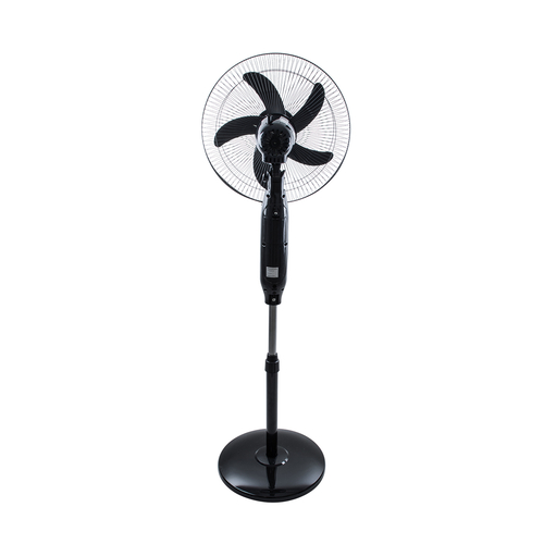 GloboStar® SOLARE-FAN 85358 Solar Fan Αυτόνομος Ηλιακός Επιδαπέδιος Ανεμιστήρας 25W 2 Λειτουργιών Ρεύματος με AC 220-240V ή με Φωτοβολταϊκό Panel 9V 15W & Επαναφορτιζόμενη Μπαταρία Li-ion 7.4V 6000mAh - 12 Ταχύτητες - Ασύρματο Χειριστήριο - Ενσωματωμένο USB 2.0 Charger Συσκευών - IP20 - Μ44 x Π37.5 x Υ132cm - Μαύρο - 2 Years Warranty