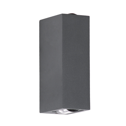 GLOBOSTAR® LINOR 60528 Μοντέρνο Φωτιστικό Τοίχου - Απλίκα LED 10W 1000lm 10° AC 220-240V Αδιάβροχο IP65 Θερμό Λευκό 2700K - Bridgelux COB Chip & TÜV SÜD Driver - Γκρι Ανθρακί Ματ - Μ12.5 x Π6 x Υ4cm - 5 Χρόνια Εγγύηση