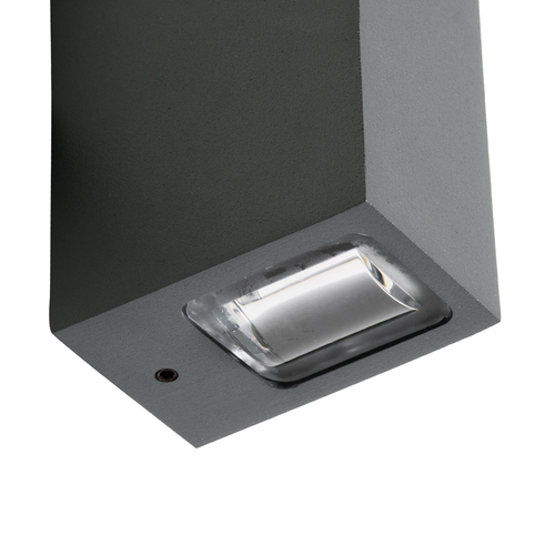 GLOBOSTAR® LINOR 60528 Μοντέρνο Φωτιστικό Τοίχου - Απλίκα LED 10W 1000lm 10° AC 220-240V Αδιάβροχο IP65 Θερμό Λευκό 2700K - Bridgelux COB Chip & TÜV SÜD Driver - Γκρι Ανθρακί Ματ - Μ12.5 x Π6 x Υ4cm - 5 Χρόνια Εγγύηση