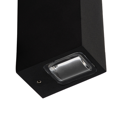 GLOBOSTAR® LINOR 60529 Μοντέρνο Φωτιστικό Τοίχου - Απλίκα LED 10W 1000lm 10° AC 220-240V Αδιάβροχο IP65 Θερμό Λευκό 2700K - Bridgelux COB Chip & TÜV SÜD Driver - Μαύρο Ματ - Μ12.5 x Π6 x Υ4cm - 5 Χρόνια Εγγύηση