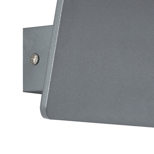 GLOBOSTAR® CUADRADO 60570 Μοντέρνο Φωτιστικό Τοίχου - Απλίκα LED 10W 1000lm 60° AC 220-240V Αδιάβροχο IP65 Θερμό Λευκό 2700K - Bridgelux COB Chip & TÜV SÜD Driver - Γκρι Ανθρακί Ματ - Μ14 x Π14 x Υ4.5cm - 5 Χρόνια Εγγύηση