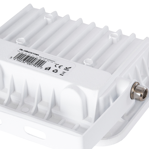 GLOBOSTAR® ATLAS 61409 Προβολέας LED 20W 2300lm 120° AC 220-240V Αδιάβροχο IP67 Θερμό Λευκό 2700K - Lumileds SMD Chip - TÜV Rheinland Certified - Λευκό Ματ - Μ12 x Π2.5 x Υ9.5cm - 5 Χρόνια Εγγύηση