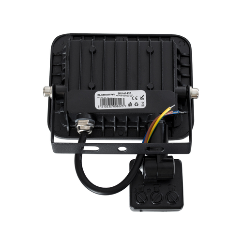 GLOBOSTAR® AURORA 64137 Προβολέας με Ανιχνευτή PIR / Αισθητήρα Κίνησης LED 20W 2500lm 120° AC 220-240V Αδιάβροχο IP67 Ψυχρό Λευκό 6000K - Lumileds SMD Chip - TÜV Rheinland Certified - Μαύρο Ματ - Μ12 x Π5 x Υ14.5cm - 3 Χρόνια Εγγύηση