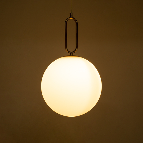 GLOBOSTAR® BELLISSIMO 61487 Μοντέρνο Κρεμαστό Φωτιστικό Οροφής με Ντουί 1 x E27 AC 220-240V IP20 - Λευκό & Χρυσό Πλατίνα - Μ30 x Π30 x Υ52cm