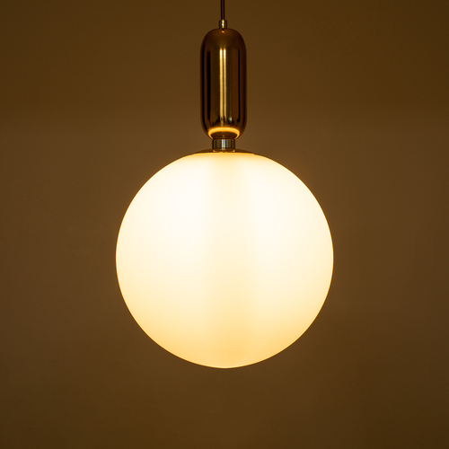 GLOBOSTAR® ESTETICO 61493 Μοντέρνο Κρεμαστό Φωτιστικό Οροφής με Ντουί 1 x E27 AC 220-240V IP20 - Λευκό & Χρυσό Πλατίνα - Μ30 x Π30 x Υ48cm