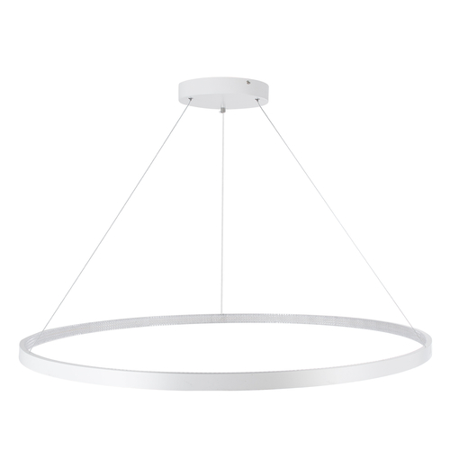 GLOBOSTAR® DIAMOND 61518 Μοντέρνο Κρεμαστό Φωτιστικό Οροφής LED 75W 8400lm 360° AC 220-240V IP20 Ρυθμιζόμενο Λευκό CCT με Χειριστήριο από 2700K έως 6000K Dimmable - Lumileds SMD Chip - Λευκό Ματ - Μ100 x Π100 x Υ90cm - 3 Χρόνια Εγγύηση