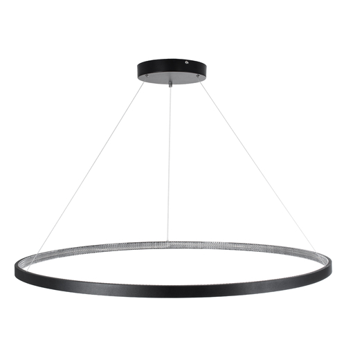 GLOBOSTAR® DIAMOND 61519 Μοντέρνο Κρεμαστό Φωτιστικό Οροφής LED 75W 8400lm 360° AC 220-240V IP20 Ρυθμιζόμενο Λευκό CCT με Χειριστήριο από 2700K έως 6000K Dimmable - Lumileds SMD Chip - Μαύρο Ματ - Μ100 x Π100 x Υ90cm - 3 Χρόνια Εγγύηση