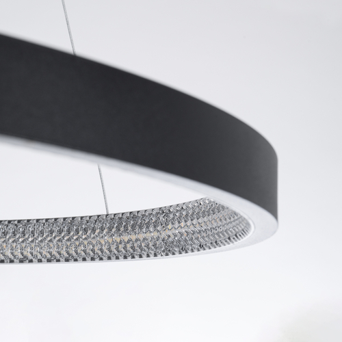 GLOBOSTAR® DIAMOND 61522 Μοντέρνο Κρεμαστό Φωτιστικό Οροφής LED 45W 5040lm 360° AC 220-240V IP20 Ρυθμιζόμενο Λευκό CCT με Χειριστήριο από 2700K έως 6000K Dimmable - Lumileds SMD Chip - Μαύρο Ματ - Μ60 x Π60 x Υ3cm - 3 Χρόνια Εγγύηση