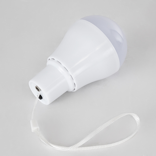 GLOBOSTAR® SOLARLAMP 71502 Λάμπα A60 LED 3W 150lm 260° DC 5V με Φωτοβολταϊκό Panel 5V 0.2W & Επαναφορτιζόμενη Μπαταρία Li-ion 3.2V 600mAh IP20 Ψυχρό Λευκό 6000K - Μ6 x Π6 x Υ10cm - 2 Χρόνια Εγγύηση