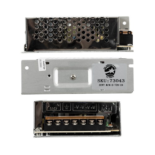 GLOBOSTAR® LUMIVOLT 73043 Τροφοδοτικό/Μετασχηματιστής PELV 120W 5A DC 24V IP20 - AC 220-240V σε DC 24V / Ρυθμιζόμενo από DC 22.5V έως DC 25.5V - Μ13 x Π10 x Υ4cm - 3 Χρόνια Εγγύηση