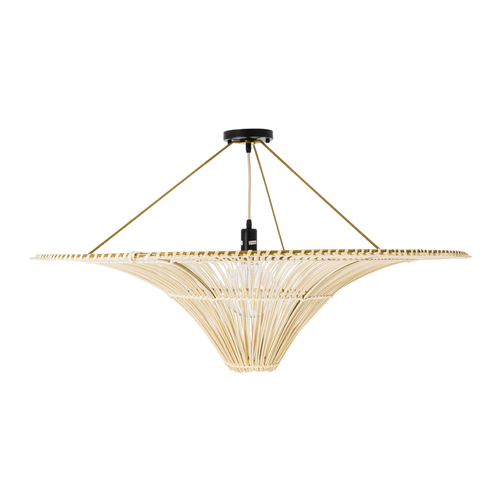 GLOBOSTAR® PALERMO 02153 Boho Φωτιστικό Οροφής με Ντουί 1 x E27 AC 220-240V IP20 - Μπεζ - Μ100 x Π100 x Υ55cm