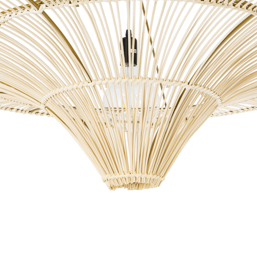 GLOBOSTAR® PALERMO 02153 Boho Φωτιστικό Οροφής με Ντουί 1 x E27 AC 220-240V IP20 - Μπεζ - Μ100 x Π100 x Υ55cm