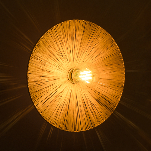 GLOBOSTAR® COLOMBO 02277 Boho Φωτιστικό Τοίχου - Απλίκα με Ντουί 1 x E27 AC 220-240V IP20 - Μπεζ - Μ40 x Π40 x Υ9cm