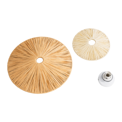 GLOBOSTAR® COLOMBO 02278 Boho Φωτιστικό Τοίχου - Απλίκα με Ντουί 1 x E27 AC 220-240V IP20 - Μπεζ - Μ40 x Π40 x Υ9cm