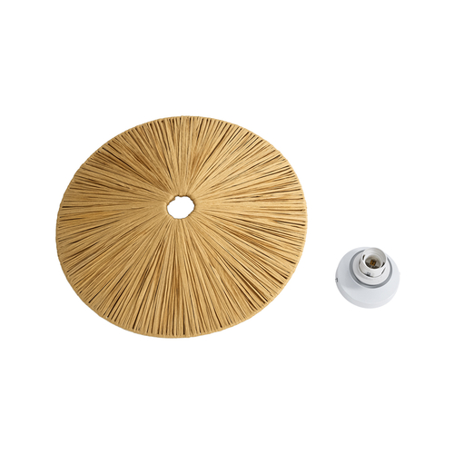 GLOBOSTAR® COLOMBO 02283 Boho Φωτιστικό Τοίχου - Απλίκα με Ντουί 1 x E27 AC 220-240V IP20 - Μπεζ - Μ40 x Π40 x Υ9cm