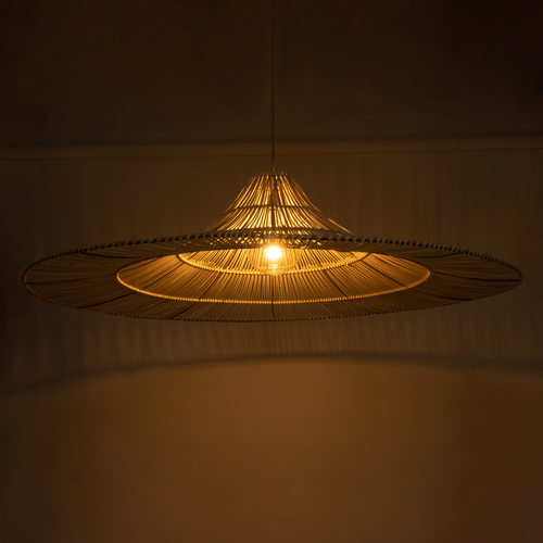 GLOBOSTAR® PALERMO 02311 Boho Κρεμαστό Φωτιστικό Οροφής με Ντουί 1 x E27 AC 220-240V IP20 - Μπεζ - Μ160 x Π160 x Υ45cm