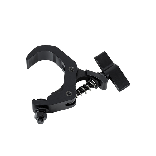 GLOBOSTAR® CLAMPS 51180 Stage Hook Γάντζος Αλουμινίου Ύψηλης Αντοχής για Κρέμαση, Στήριξη & Τοποθέτηση Προϊόντων Stage σε Τράσες Αδιάβροχο IP65 - Μαύρο Ματ - Μ16 x Π12 x Υ2.5cm