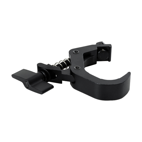 GLOBOSTAR® CLAMPS 51180 Stage Hook Γάντζος Αλουμινίου Ύψηλης Αντοχής για Κρέμαση, Στήριξη & Τοποθέτηση Προϊόντων Stage σε Τράσες Αδιάβροχο IP65 - Μαύρο Ματ - Μ16 x Π12 x Υ2.5cm