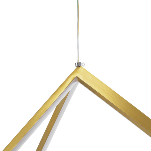 GLOBOSTAR® KIBOO 60930 Μοντέρνο Κρεμαστό Φωτιστικό Οροφής LED 36W 4150lm 360° AC 220-240V IP20 Ρυθμιζόμενο Λευκό CCT με Χειριστήριο από 2700K έως 6000K Dimmable - Lumileds SMD Chip - Χρυσό Βούρτσας - Μ40 x Π40 x Υ40cm - 3 Χρόνια Εγγύηση