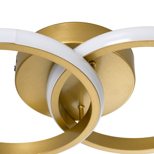 GLOBOSTAR® CORA 61060 Μοντέρνο Φωτιστικό Οροφής LED 18W 2160lm 300° AC 220-240V IP20 Ρυθμιζόμενο Λευκό CCT με On/Off 2700K/4500K/6000K - Lumileds SMD Chip - Χρυσό Βούρτσας - Μ36 x Π20.5 x Υ7cm - 3 Χρόνια Εγγύηση