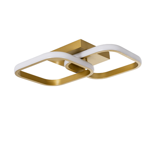 GLOBOSTAR® NORA 61063 Μοντέρνο Φωτιστικό Οροφής LED 22W 2640lm 300° AC 220-240V IP20 Ρυθμιζόμενο Λευκό CCT με On/Off 2700K/4500K/6000K - Lumileds SMD Chip - Χρυσό Βούρτσας - Μ40 x Π24 x Υ7cm - 3 Χρόνια Εγγύηση