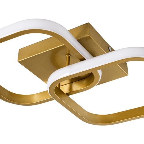 GLOBOSTAR® NORA 61063 Μοντέρνο Φωτιστικό Οροφής LED 22W 2640lm 300° AC 220-240V IP20 Ρυθμιζόμενο Λευκό CCT με On/Off 2700K/4500K/6000K - Lumileds SMD Chip - Χρυσό Βούρτσας - Μ40 x Π24 x Υ7cm - 3 Χρόνια Εγγύηση