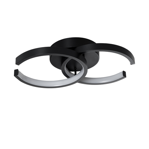 GLOBOSTAR® EVA 61067 Μοντέρνο Φωτιστικό Οροφής LED 16W 1920lm 300° AC 220-240V IP20 Ρυθμιζόμενο Λευκό CCT με On/Off 2700K/4500K/6000K - Lumileds SMD Chip - Μαύρο Ματ - Μ33 x Π21 x Υ7cm - 3 Χρόνια Εγγύηση