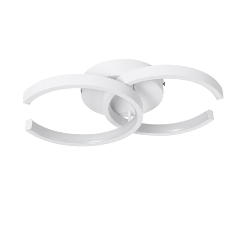 GLOBOSTAR® EVA 61068 Μοντέρνο Φωτιστικό Οροφής LED 16W 1920lm 300° AC 220-240V IP20 Ρυθμιζόμενο Λευκό CCT με On/Off 2700K/4500K/6000K - Lumileds SMD Chip - Λευκό Ματ - Μ33 x Π21 x Υ7cm - 3 Χρόνια Εγγύηση