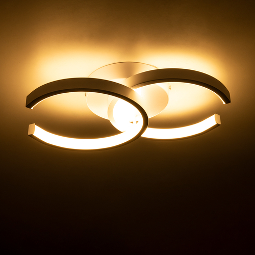 GLOBOSTAR® EVA 61068 Μοντέρνο Φωτιστικό Οροφής LED 16W 1920lm 300° AC 220-240V IP20 Ρυθμιζόμενο Λευκό CCT με On/Off 2700K/4500K/6000K - Lumileds SMD Chip - Λευκό Ματ - Μ33 x Π21 x Υ7cm - 3 Χρόνια Εγγύηση