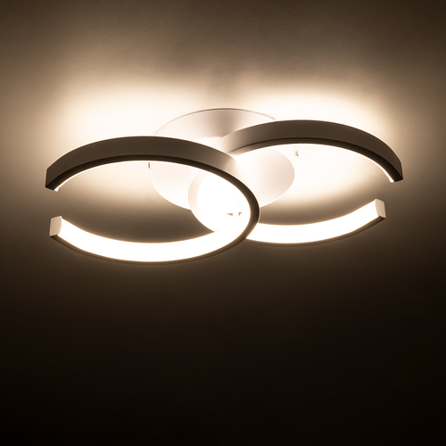 GLOBOSTAR® EVA 61068 Μοντέρνο Φωτιστικό Οροφής LED 16W 1920lm 300° AC 220-240V IP20 Ρυθμιζόμενο Λευκό CCT με On/Off 2700K/4500K/6000K - Lumileds SMD Chip - Λευκό Ματ - Μ33 x Π21 x Υ7cm - 3 Χρόνια Εγγύηση