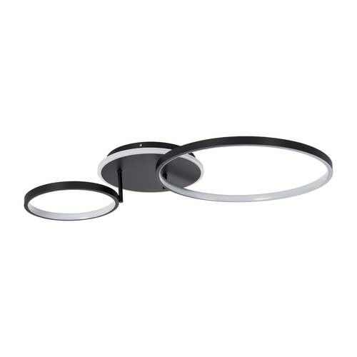 GLOBOSTAR® NEMESIS 61105 Μοντέρνο Φωτιστικό Οροφής LED 67W 7573lm 360° AC 220-240V IP20 Ρυθμιζόμενο Λευκό CCT με Χειριστήριο από 2700K έως 6000K Dimmable - Lumileds SMD Chip - Μαύρο Ματ - Μ84 x Π45 x Υ13cm - 3 Χρόνια Εγγύηση