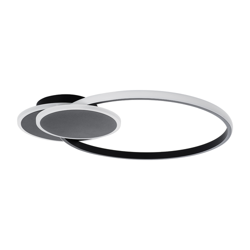 GLOBOSTAR® CIRCUO 61229 Μοντέρνο Φωτιστικό Οροφής LED 75W 8400lm 360° AC 220-240V IP20 Ρυθμιζόμενο Λευκό CCT με Χειριστήριο από 2700K έως 6000K Dimmable - Lumileds SMD Chip - Μαύρο Ματ - Μ53 x Π42.5 x Υ9cm - 3 Χρόνια Εγγύηση